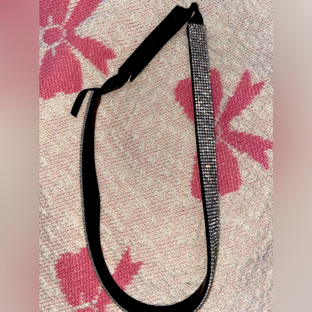 Gray rhinestone belt